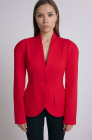Semi-raglan tailored blazer, scarlet