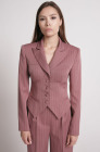 Corset blazer, powdery pinstripe
